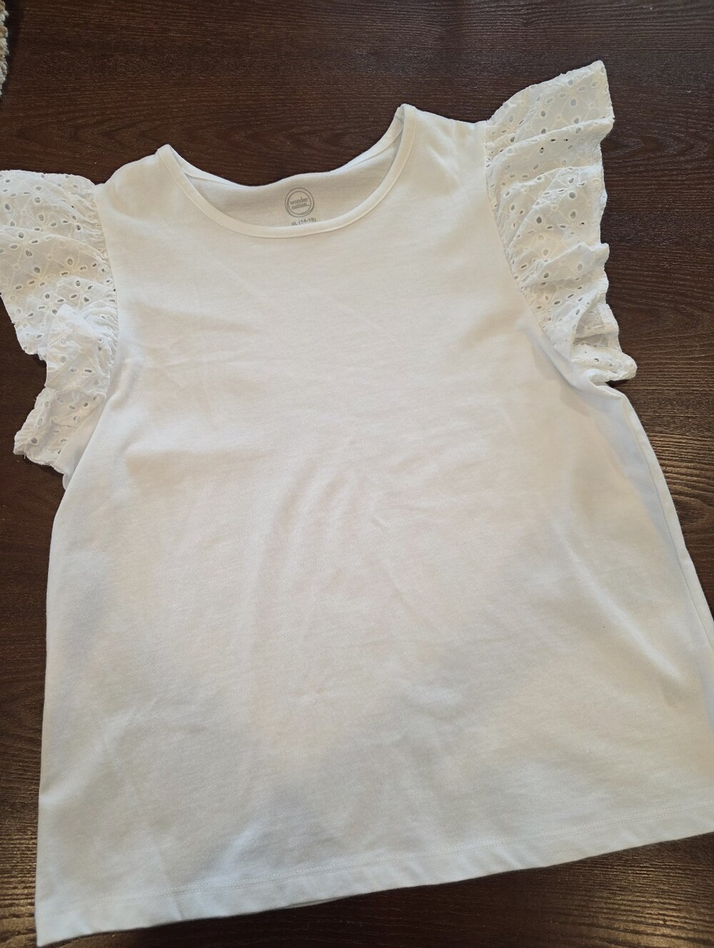 Wonder Nation Girls XL 14-16 PLUS Lot Of 4 Eyelet Short Sleeve Tops - Picture 5 of 7